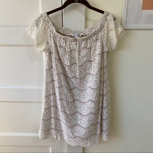 Beautiful off-white & beige floral dress